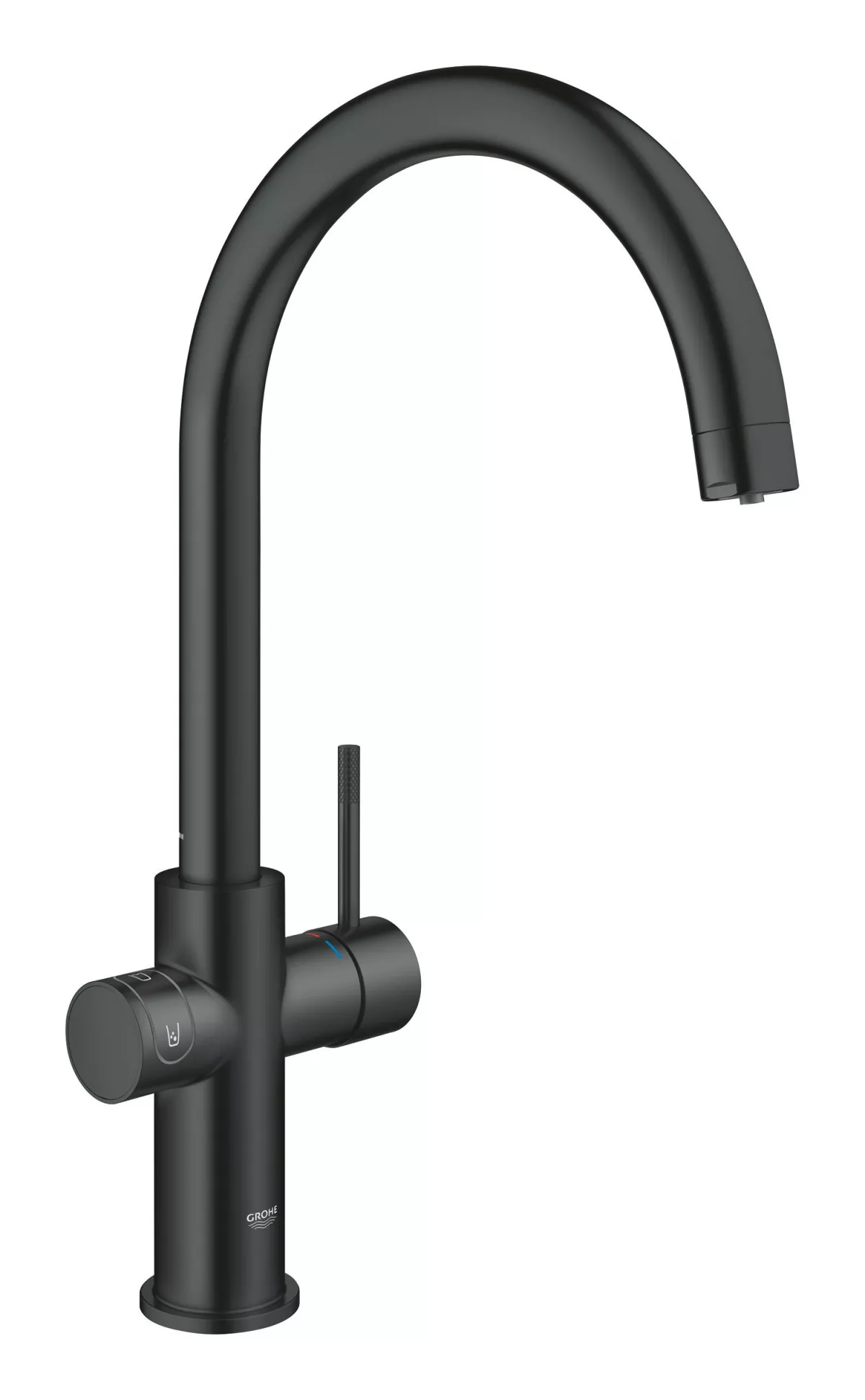 Baterie bucatarie Grohe 101069KS01, Blue Home, inalta, tip C, pentru racitor Blue Home, mat, negru