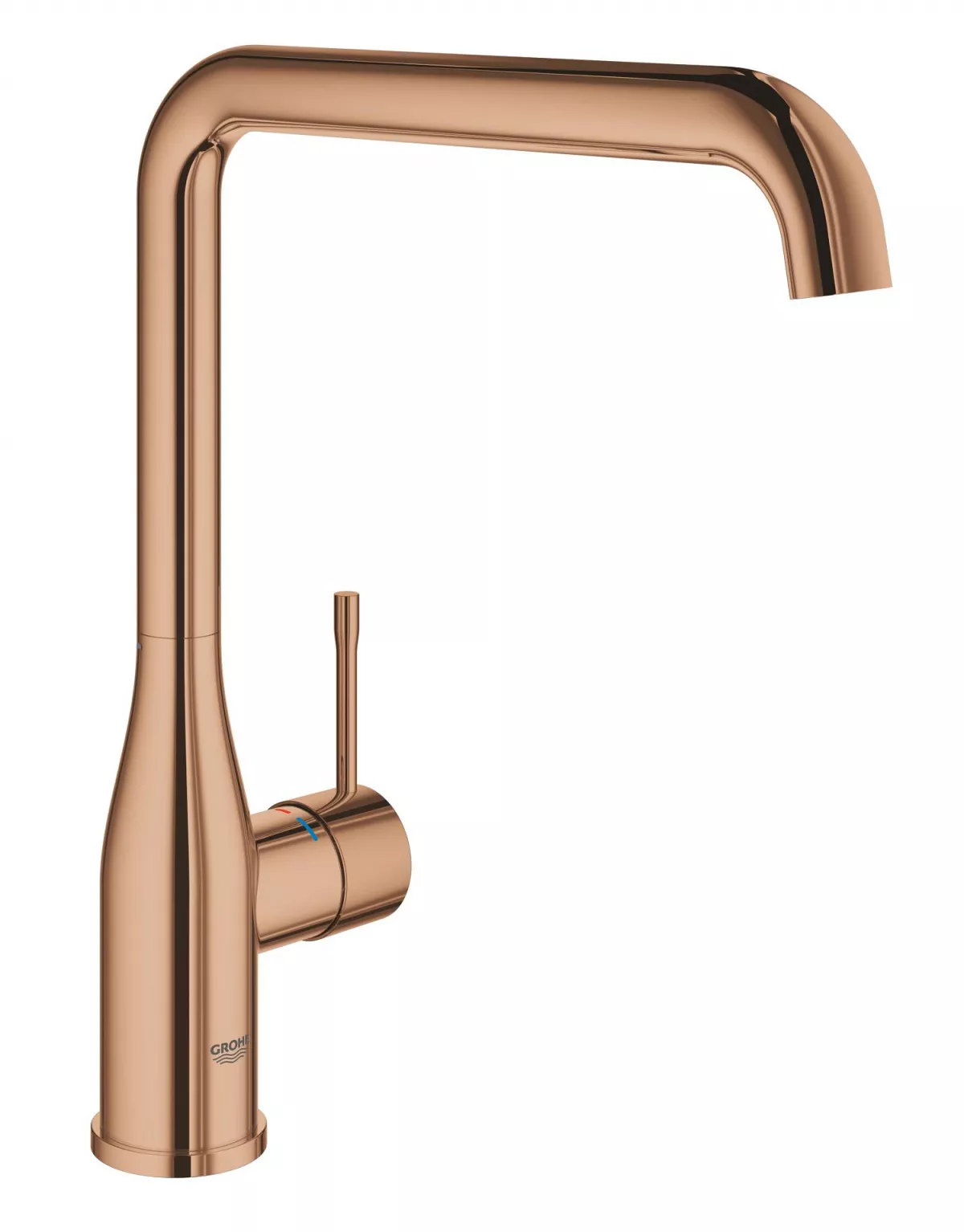 Baterie bucatarie Grohe 30505DA0, Essence, 3/8'', inalta, tip L, lucios, cupru