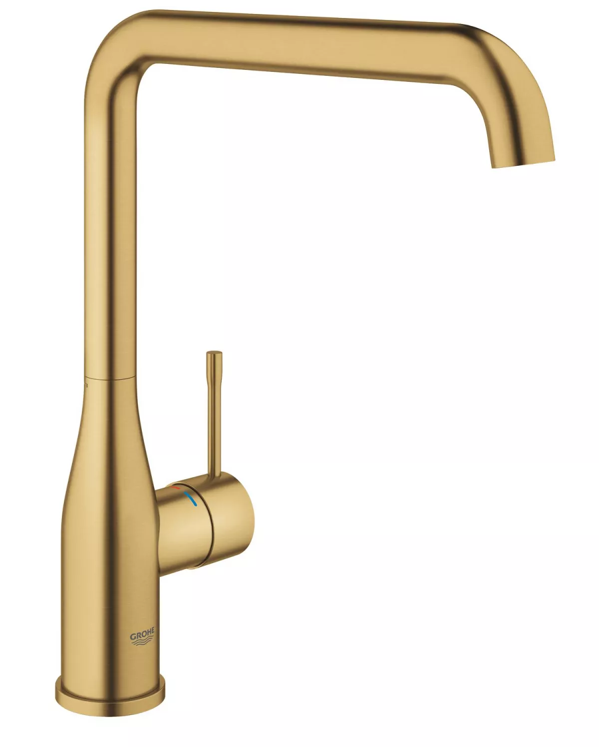 Baterie bucatarie Grohe 30505GN0, Essence, 3/8'', inalta, tip L, mat, auriu