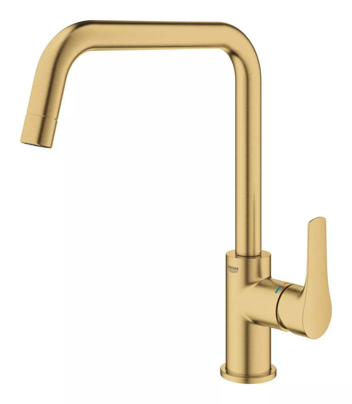 Baterie bucatarie Grohe 30567GN0, EuroSmart, inalta, tip U, mat, auriu