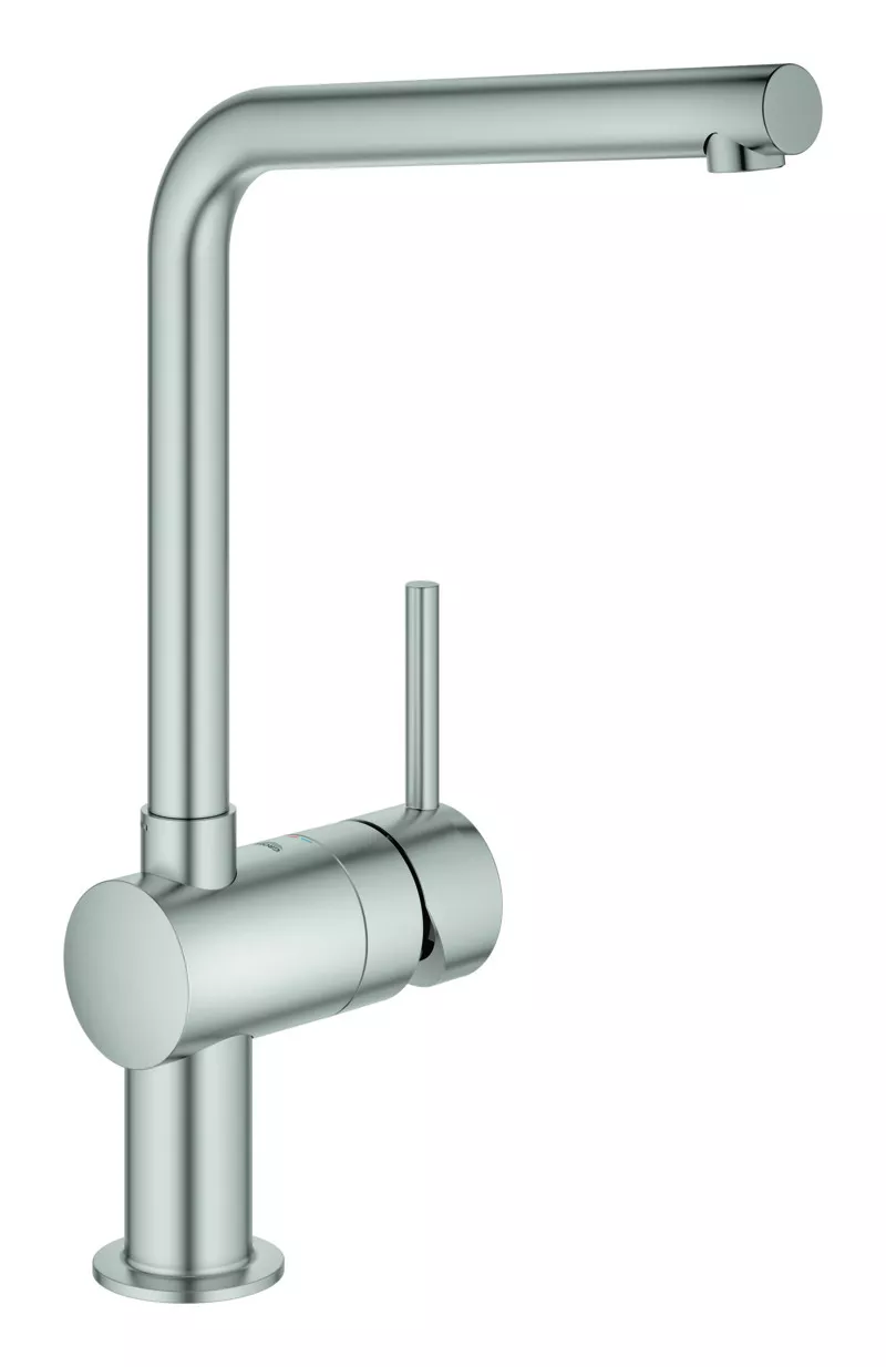 Baterie bucatarie Grohe 30425DC0, Vento, inalta, tip L, mat, otel satinat