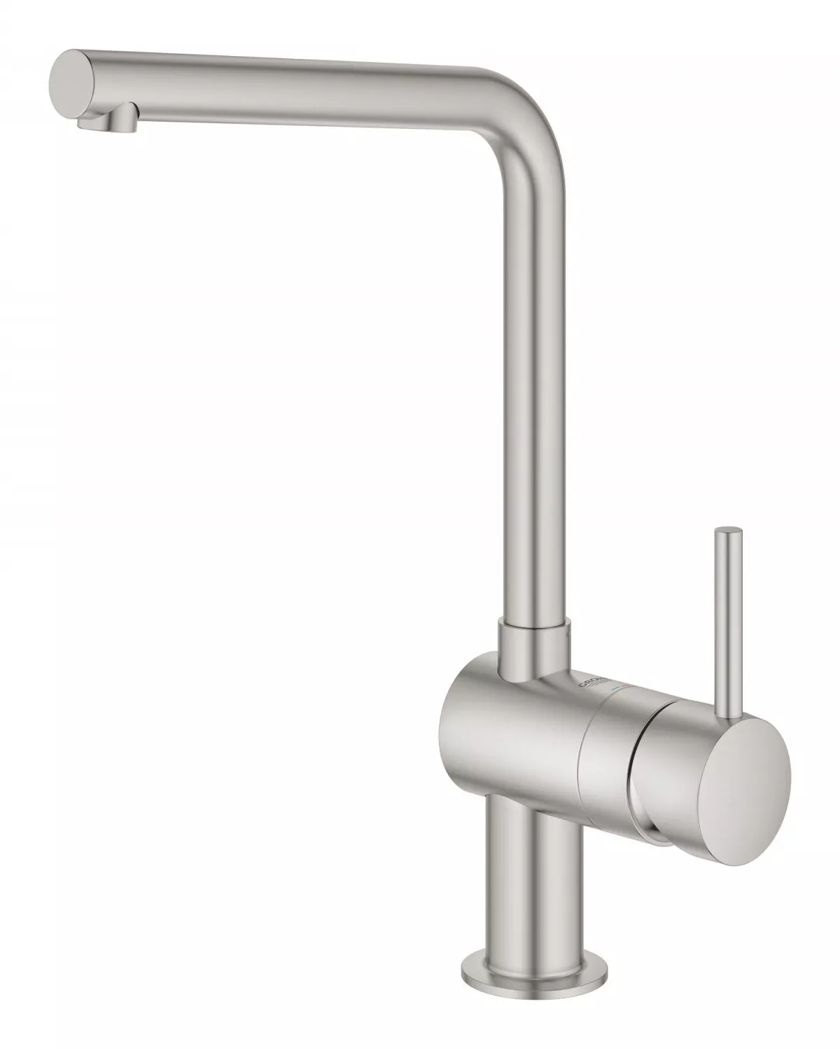 Baterie bucatarie Grohe 30425DC0, Vento, inalta, tip L, mat, otel satinat