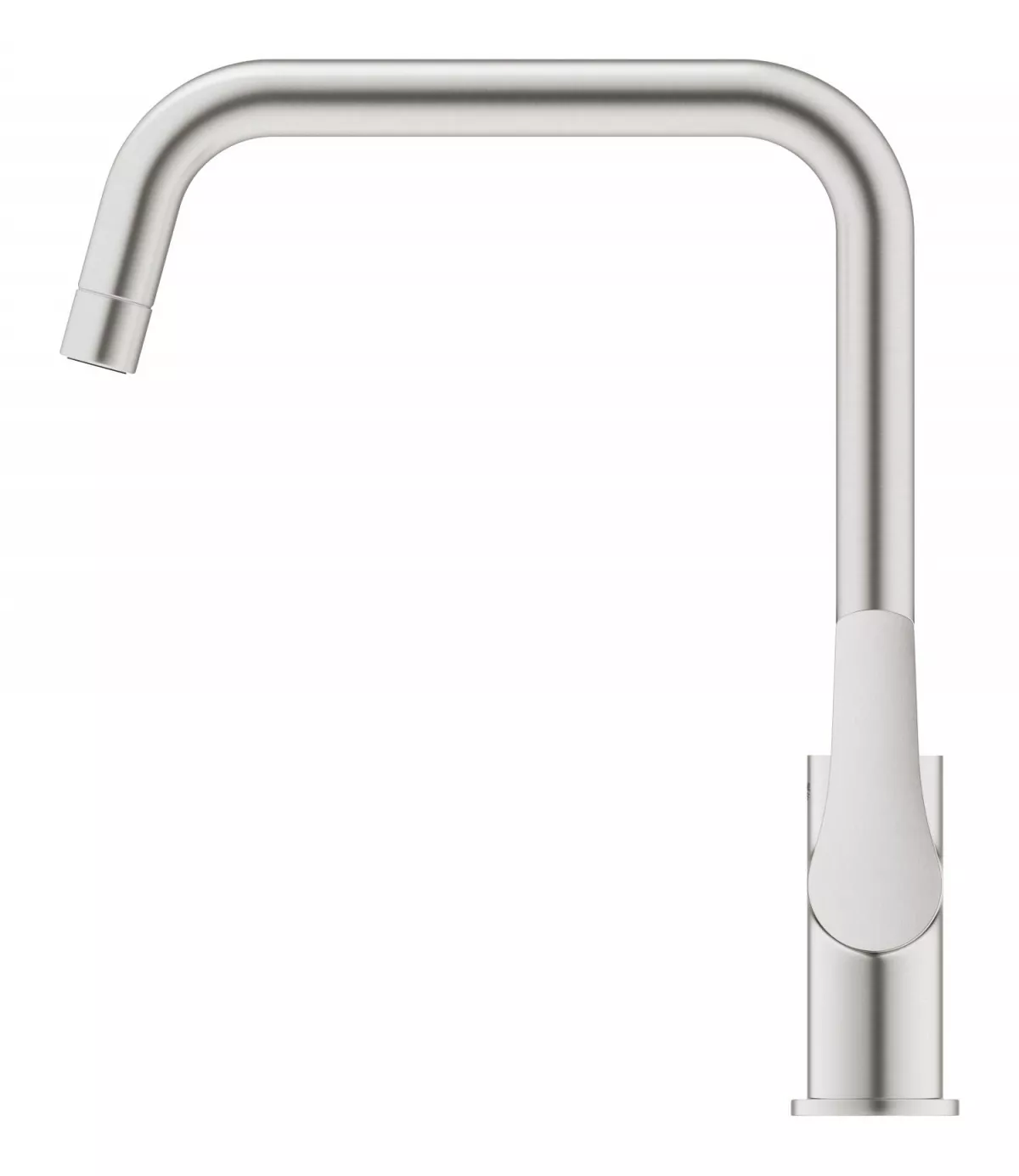 Baterie bucatarie Grohe 30568DC0, Via, inalta, tip U, mat, otel satinat