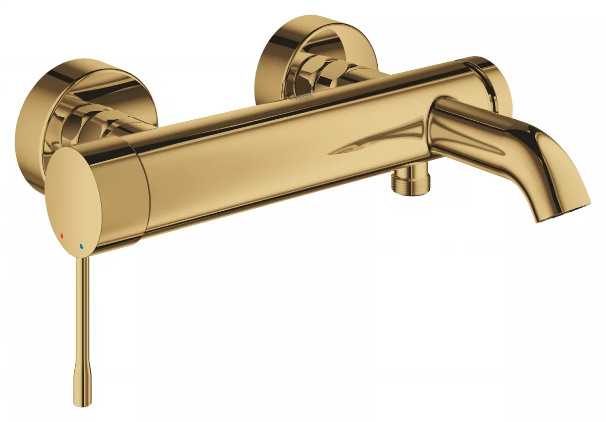 Baterie cada Grohe 25250GL1, Essence, 1/2'', diverter, anti-reflux, lucios, auriu