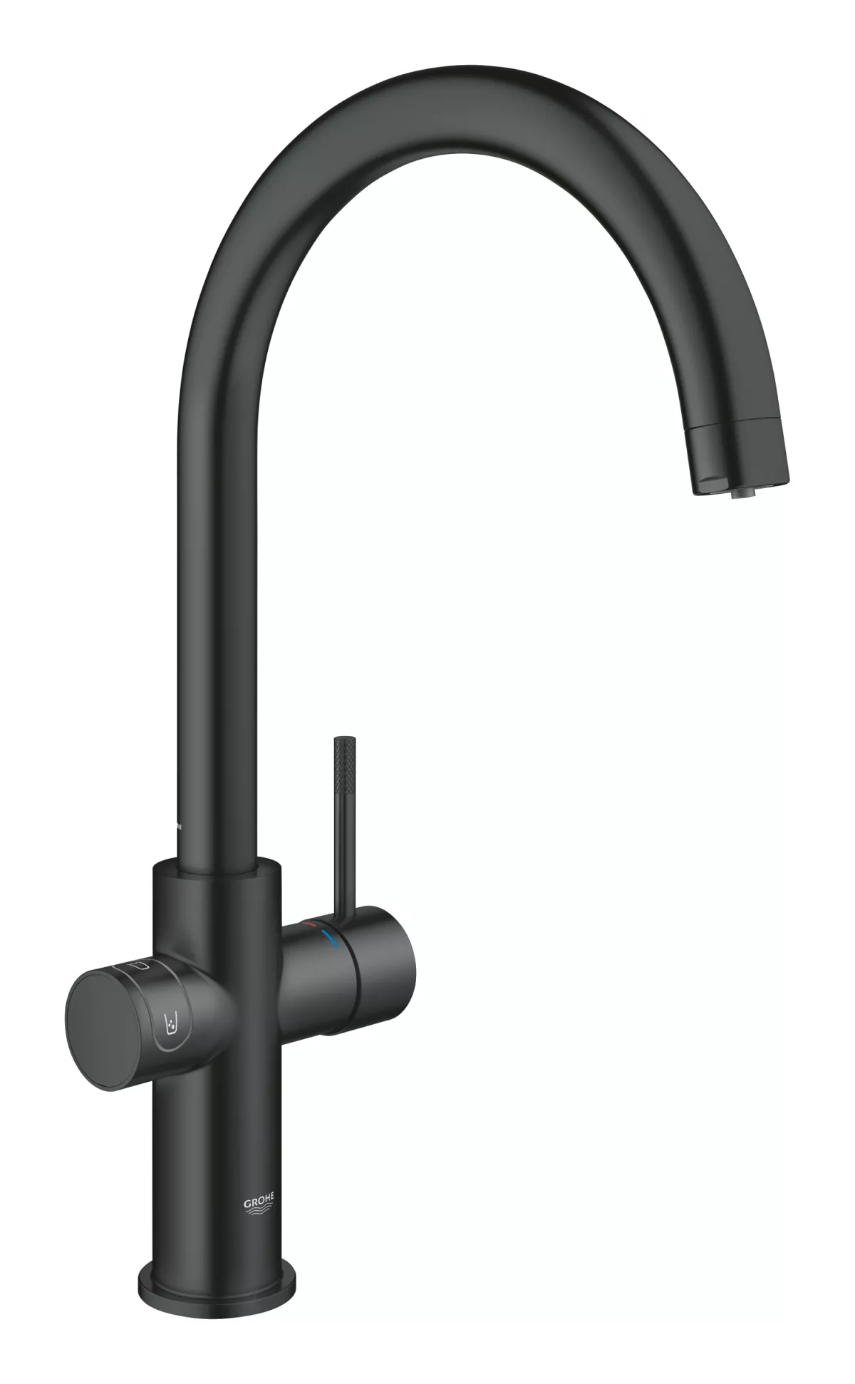 Baterie de bucatarie Grohe 31455KS1, Blue Home, 3/8'', tip C, inalta, filtrare, racire, apa carbogazoasa, Smart, mat