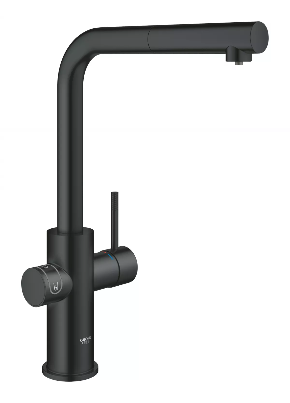 Baterie de bucatarie Grohe 31539KS0, Blue Home, 3/8'', tip L, pipa inalta, filtrare, racire, apa carbogazoasa