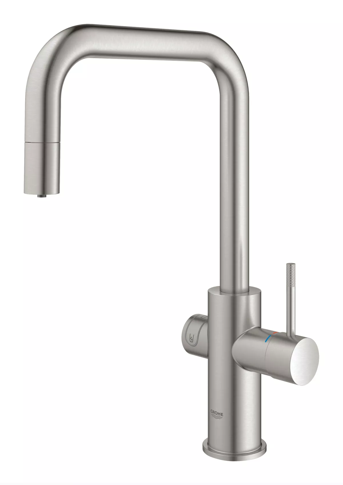 Baterie de bucatarie Grohe 31543DC0, Blue Home, inalta, tip U, filtrare, racire si apa carbogazoasa, Smart, APP