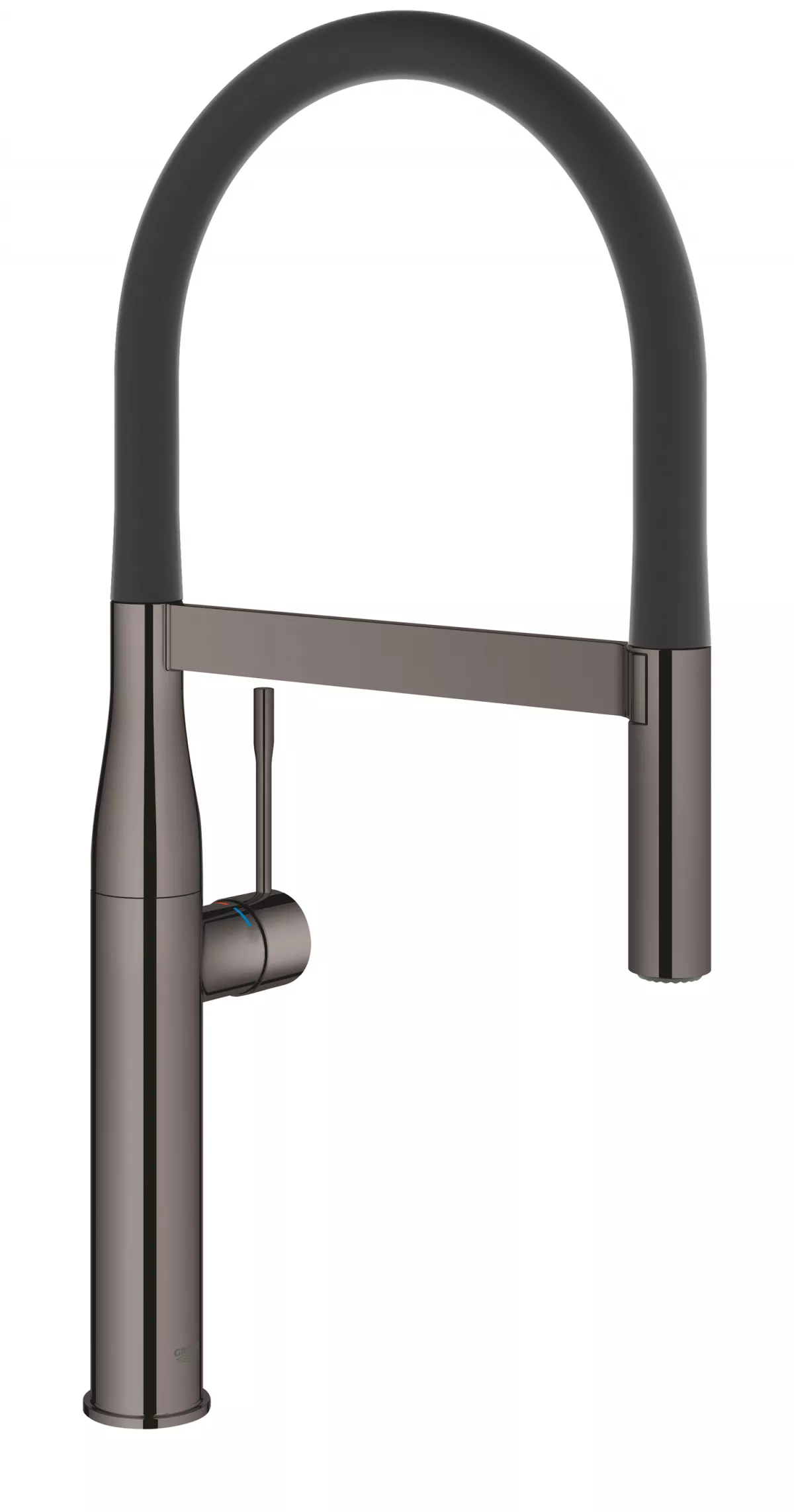 Baterie de bucatarie Grohe 30294A00, Essence, 3/8'', dus extractabil, pipa XL, 2 pulverizari, lucios, grafit
