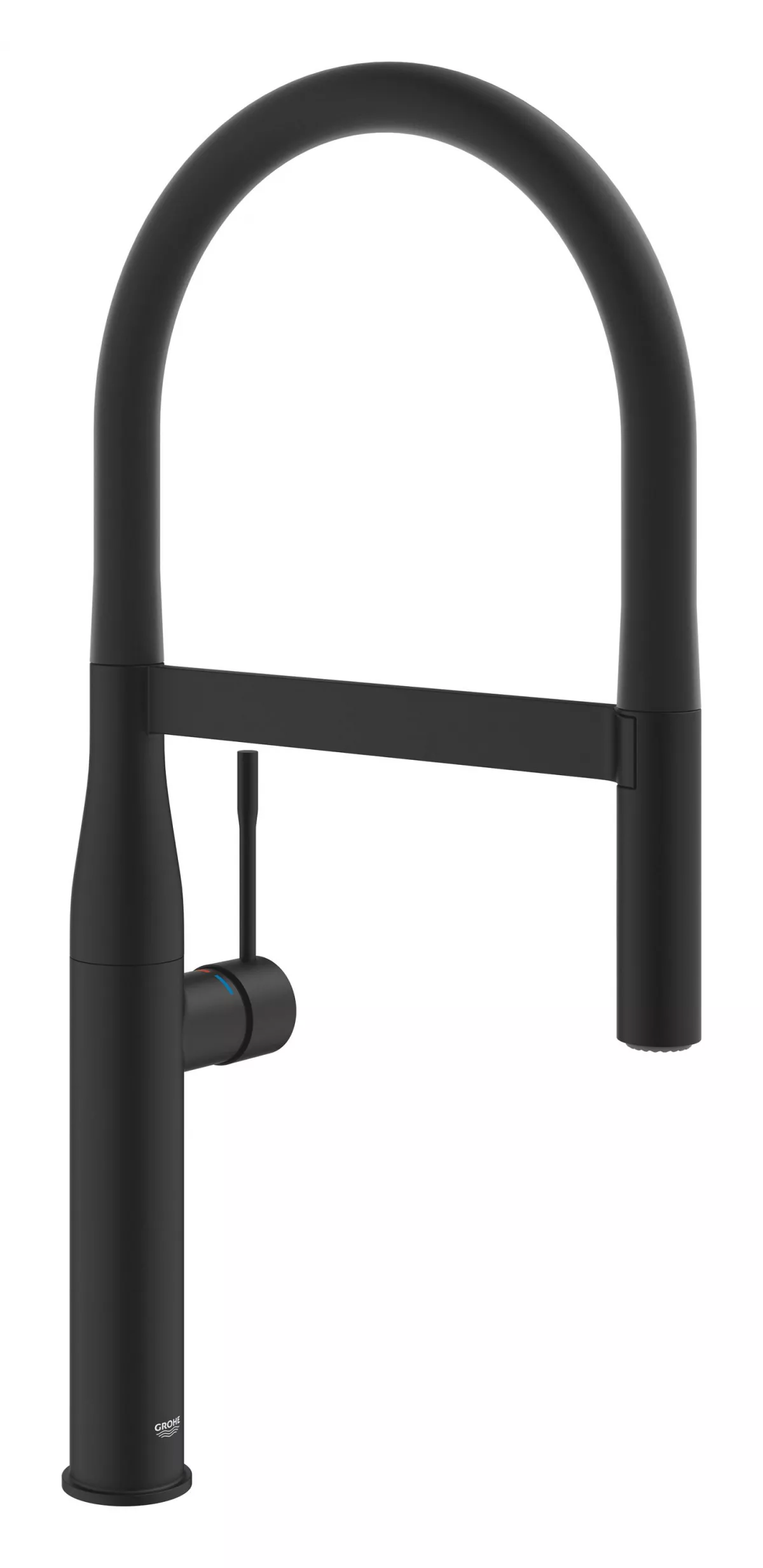 Baterie de bucatarie Grohe 30503KF0, Essence, 3/8'', pipa extra inalta, tip C, dus extractabil, 2 pulverizari, mat