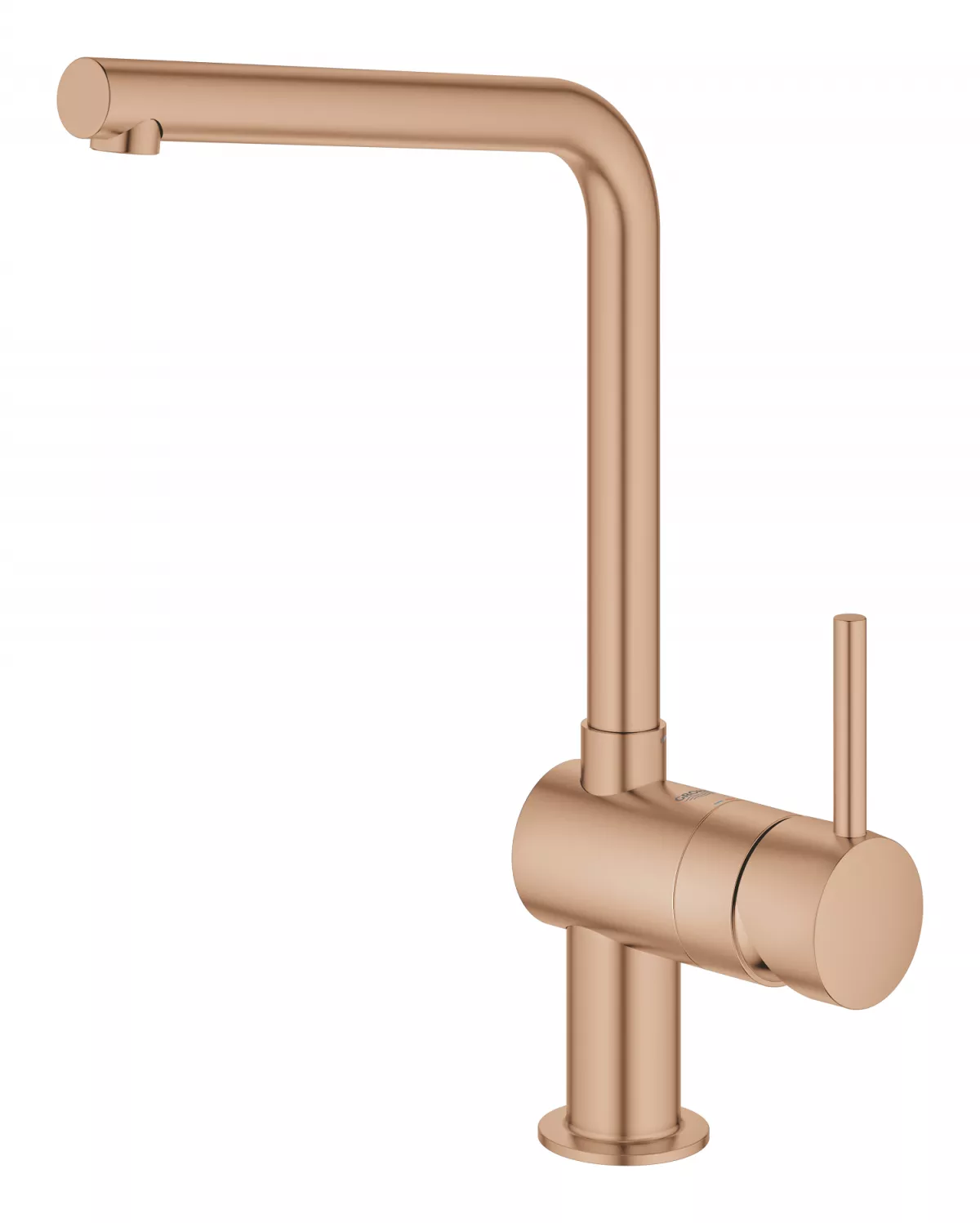 Baterie de bucatarie Grohe 31375DL0, Minta, 3/8'', tip L, pipa inalta, mat, cupru