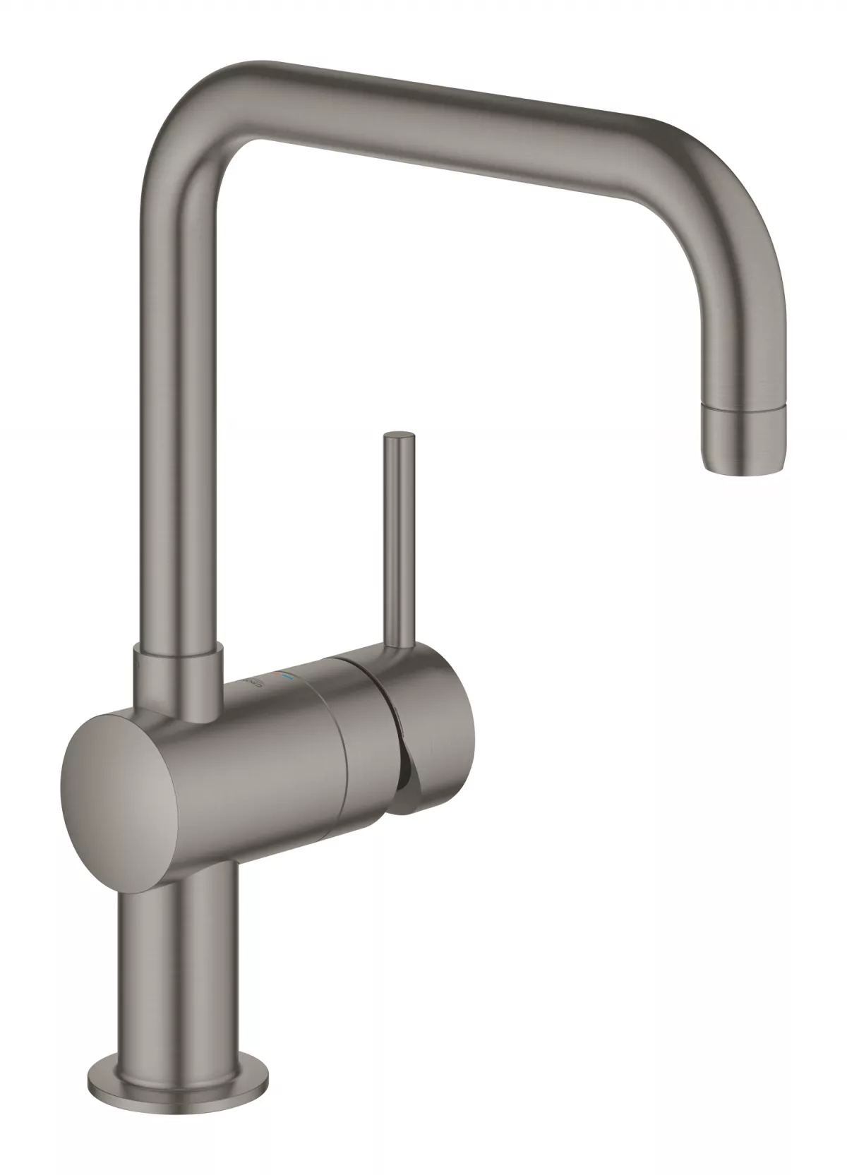 Baterie de bucatarie Grohe 32488AL0, Minta, 3/8'', inalta, tip U, pivotanta, mat, grafit