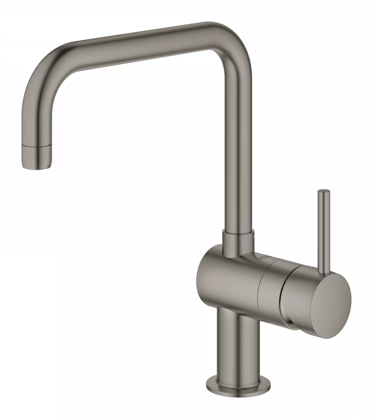 Baterie de bucatarie Grohe 32488AL0, Minta, 3/8'', inalta, tip U, pivotanta, mat, grafit