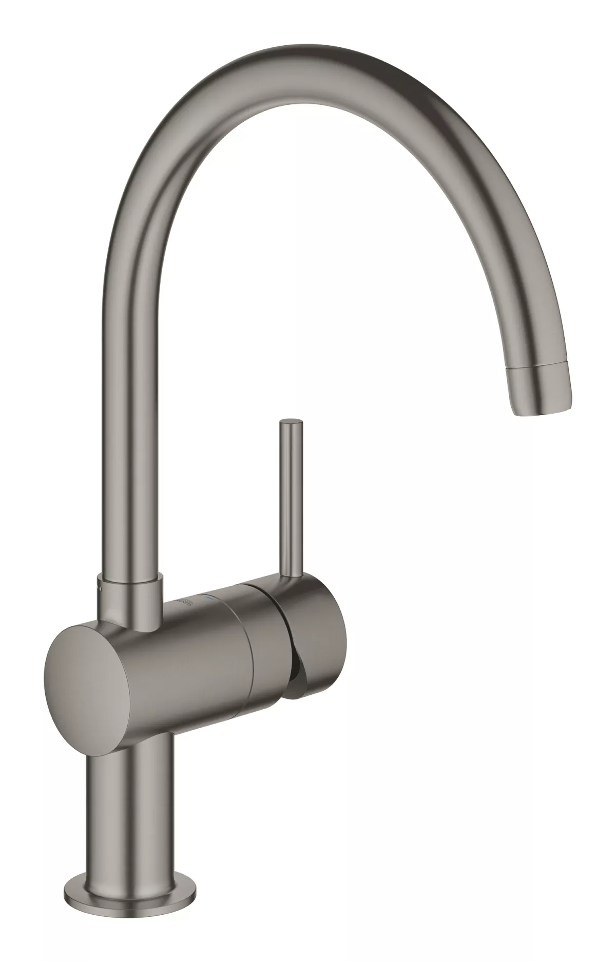 Baterie de bucatarie Grohe 32917AL0, Minta, 3/8'', pipa inalta, tip C, pivotanta, mat, grafit