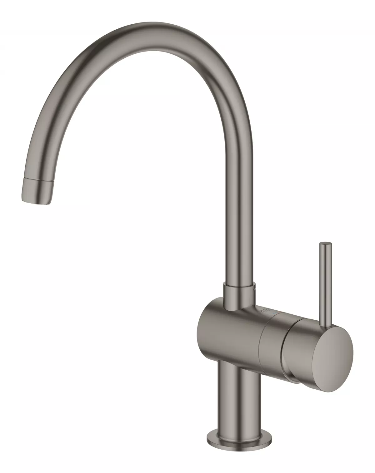 Baterie de bucatarie Grohe 32917AL0, Minta, 3/8'', pipa inalta, tip C, pivotanta, mat, grafit