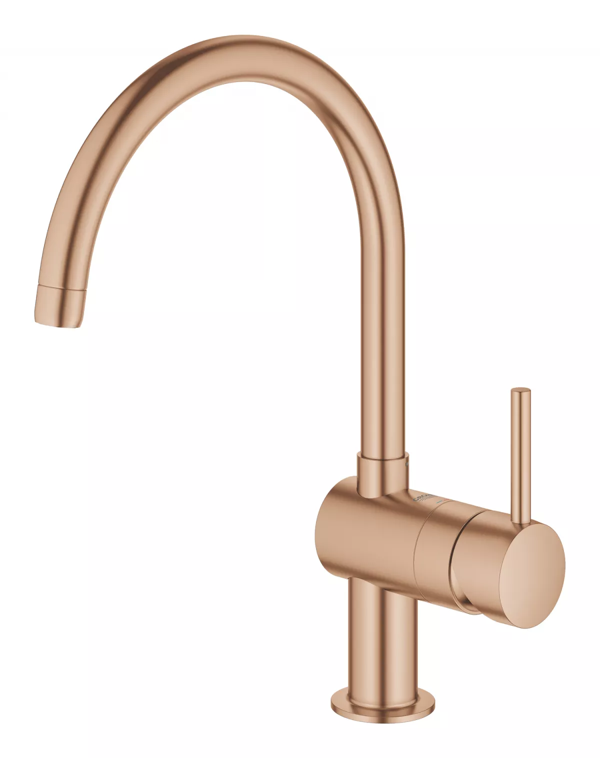 Baterie de bucatarie Grohe 32917DL0, Minta, 3/8'', pipa inalta, tip C, pivotanta, mat, cupru