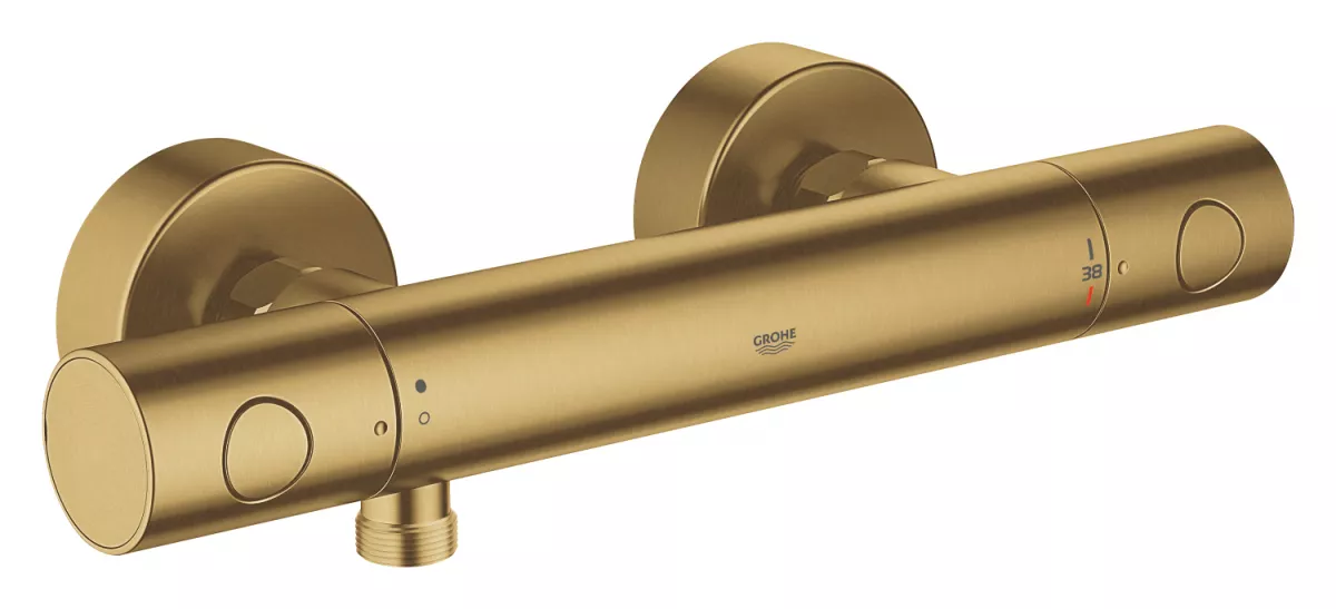 Baterie de dus Grohe 34065GN2, Grohtherm 1000, 1/2'', termostat, aparent, protectie, mat, auriu