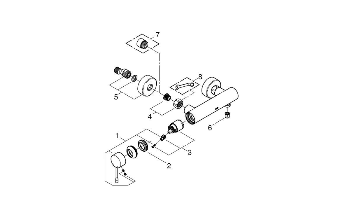 Baterie dus Grohe 25252AL1, Essence, 1/2'', aparenta, mat, grafit
