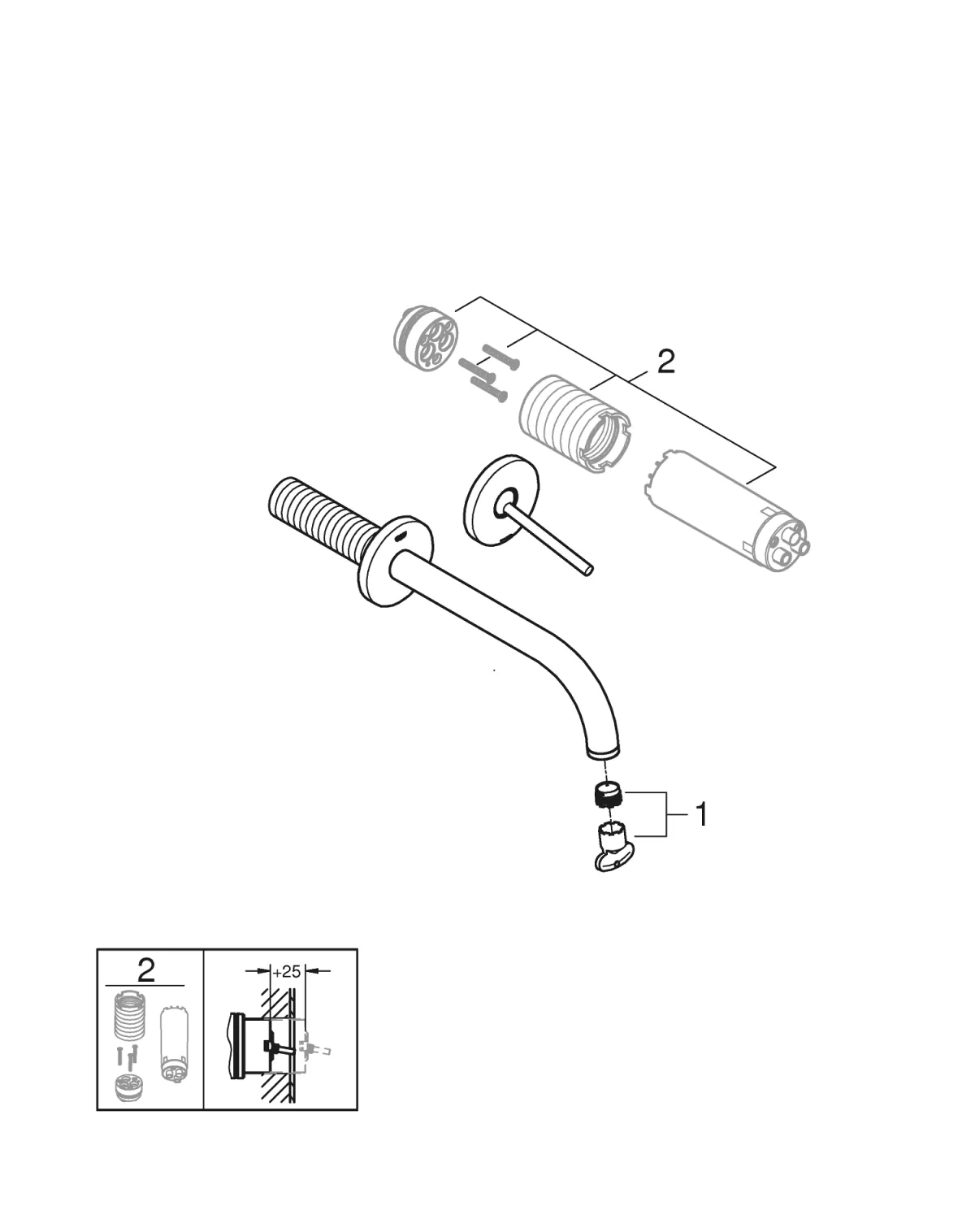 Baterie lavoar Grohe 19918GL3, Atrio, 1/2'', 221 mm, lucios, auriu
