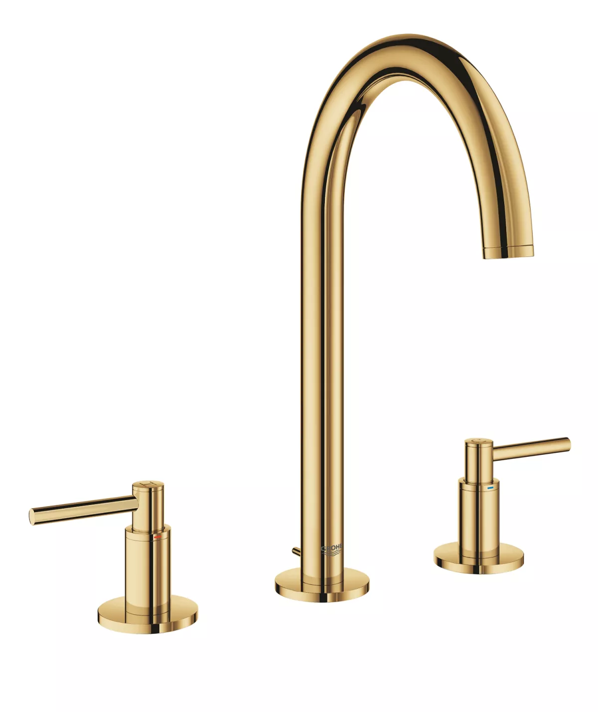 Baterie lavoar Grohe 20009GL3, Atrio, pe blat, M, 291 mm, ventil, lucios, auriu