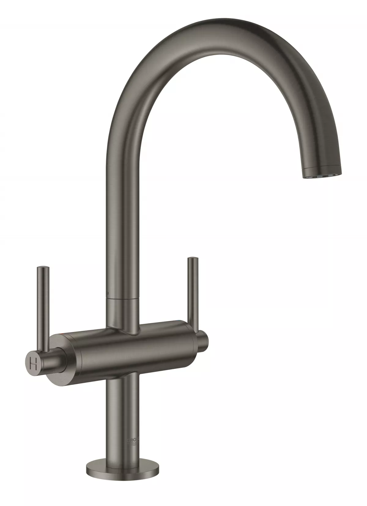 Baterie lavoar Grohe 21022AL3, Atrio, 3/8'', L, 303 mm, ventil, mat, grafit