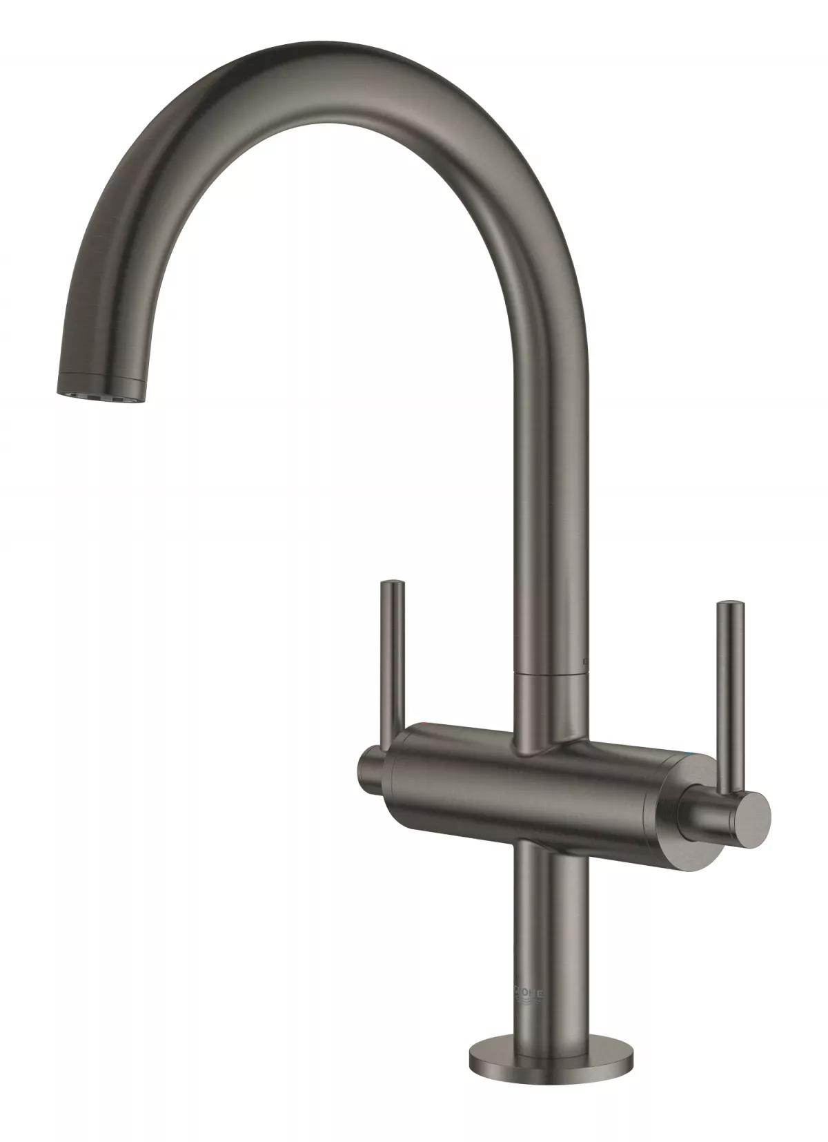Baterie lavoar Grohe 21022AL3, Atrio, 3/8'', L, 303 mm, ventil, mat, grafit