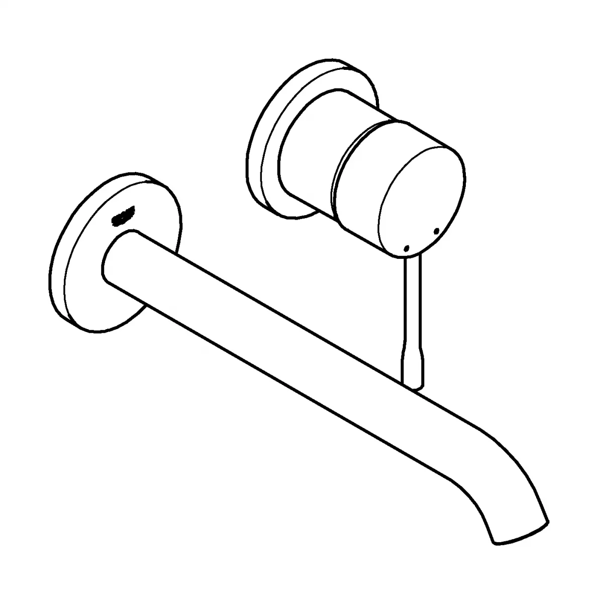Baterie lavoar Grohe 29193AL1, Essence, 1/2'', montare pe perete, 230 mm, necesita valva, mat, grafit