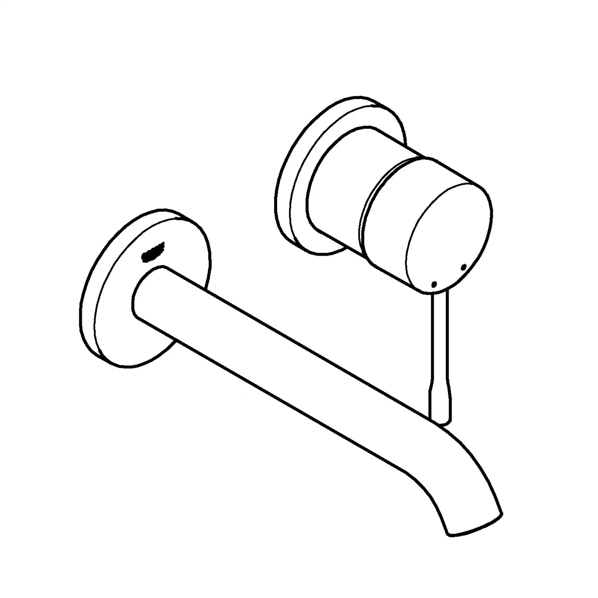 Baterie lavoar Grohe 29192GN1, Essence, 1/2'', montare pe perete, 183 mm, necesita valva, mat, auriu