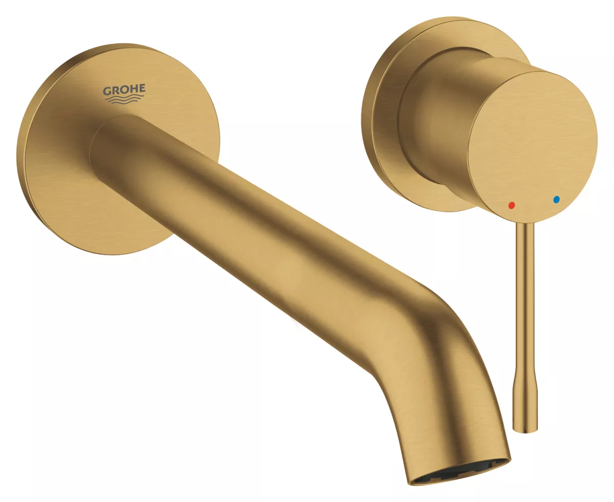 Baterie lavoar Grohe 29193GN1, Essence, 1/2'', montare pe perete, 230 mm, necesita set fixare, mat, auriu