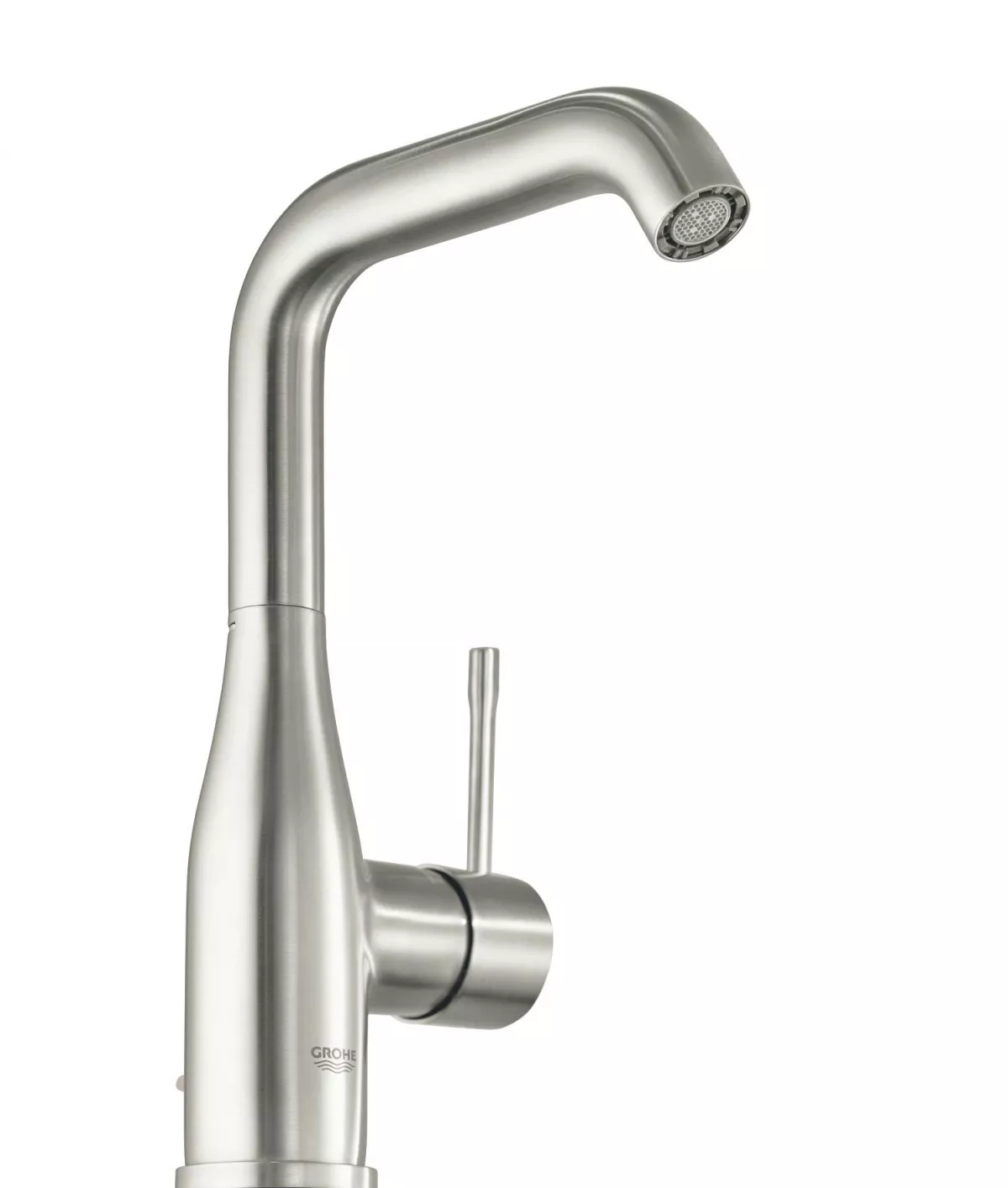 Baterie lavoar Grohe 32628DC1, Essence, L, 244 mm, pivotanta, ventil, mat, otel satinat