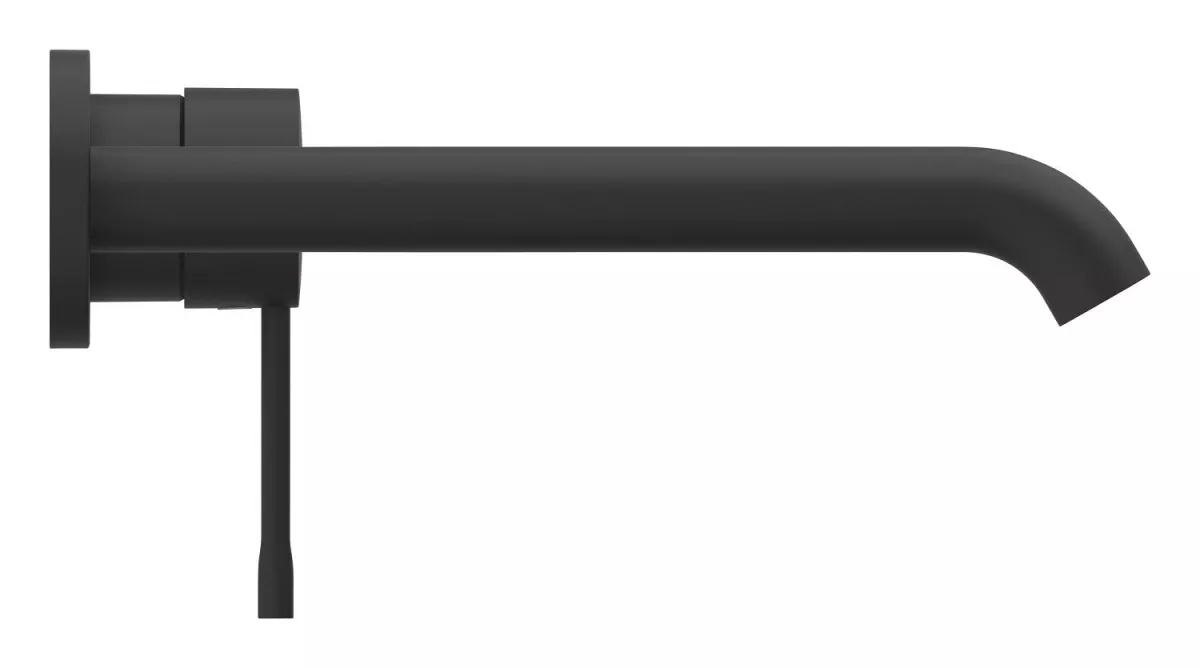 Baterie lavoar Grohe 29193KF1, Essence, pe perete, 230 mm, necesita valva, mat, negru