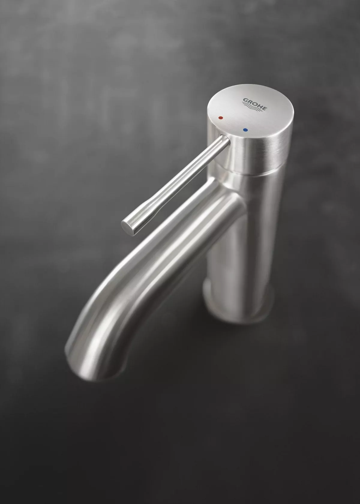 Baterie lavoar Grohe 24171DC1, Essence, S, 174 mm, ventil, mat, otel satinat