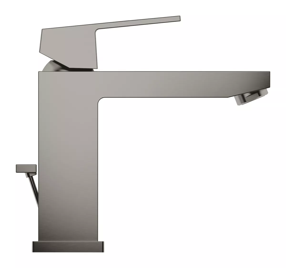 Baterie lavoar Grohe 23445AL0, Eurocube, 3/8'', marimea M, ventil cu tija, mat, grafit