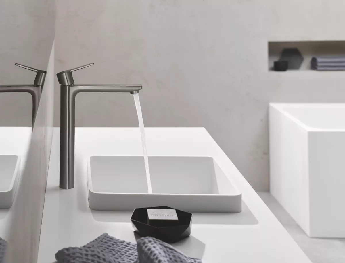 Baterie lavoar Grohe 23405AL1, Lineare, 3/8'', XL, 313 mm, mat, grafit