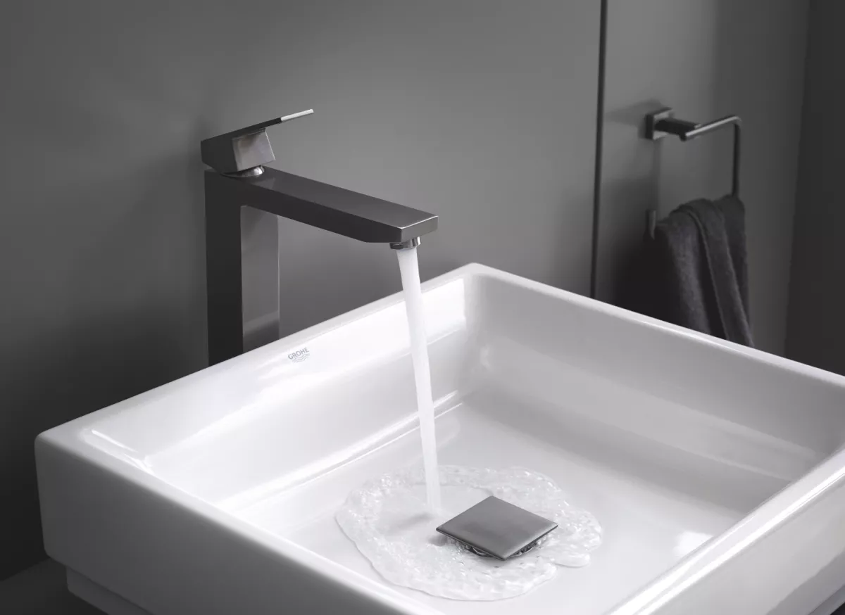 Baterie lavoar Grohe 23406AL0, Eurocube, marimea XL, 3/8'', cartus ceramic, mat, grafit
