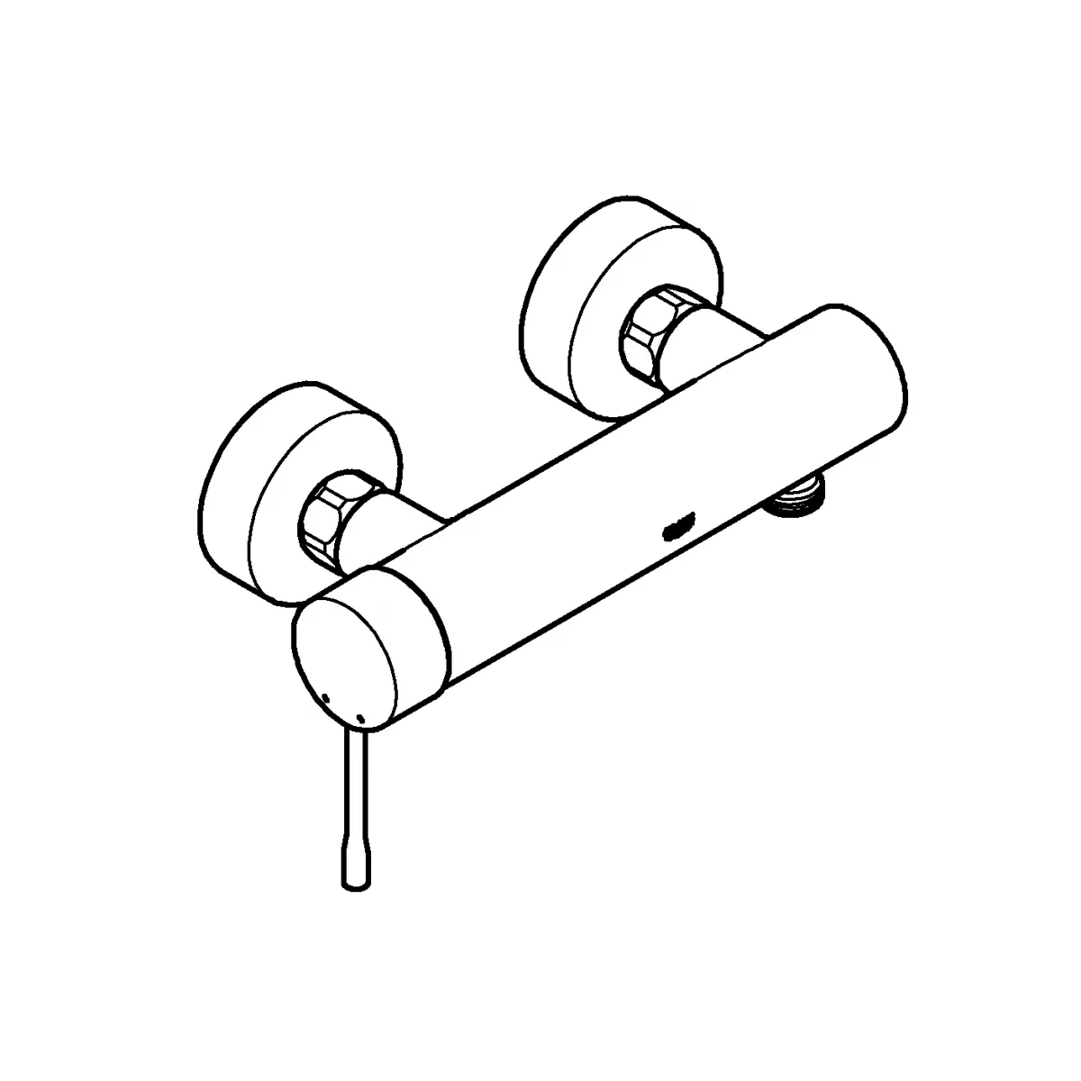Baterie de dus Grohe 33636GL1, Essence, 1/2'', monocomanda, aparenta, cartus ceramic, limitator, lucios, auriu