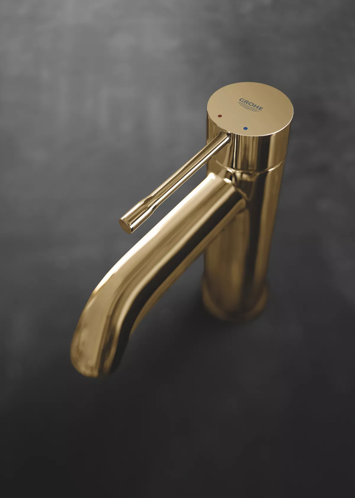 Baterie lavoar Grohe 23589GL1, Essence, 3/8'', marimea S, ventil cu tija, lucios, auriu