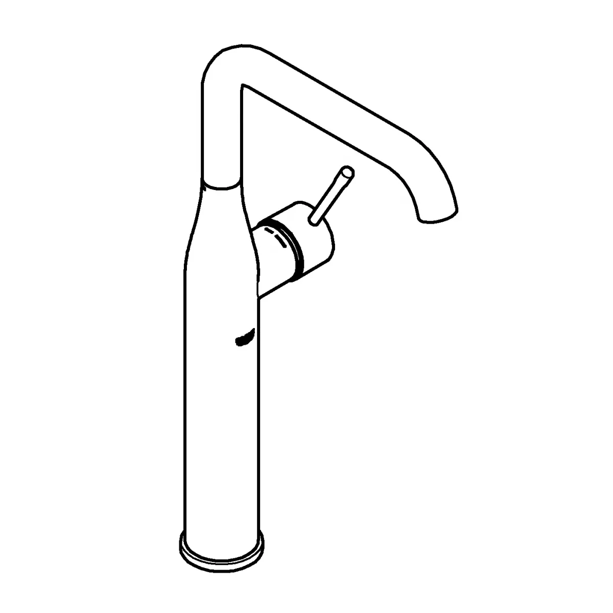 Baterie lavoar Grohe 32901A01, Essence, 3/8'', XL, 364 mm, lucios, grafit