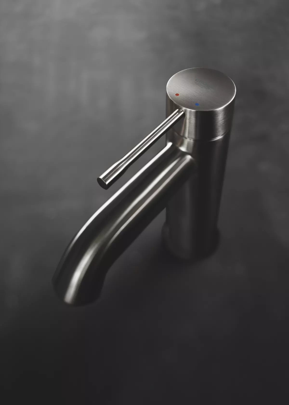Baterie lavoar Grohe 23589AL1, Essence, 3/8'', S, 174 mm, ventil, mat, grafit