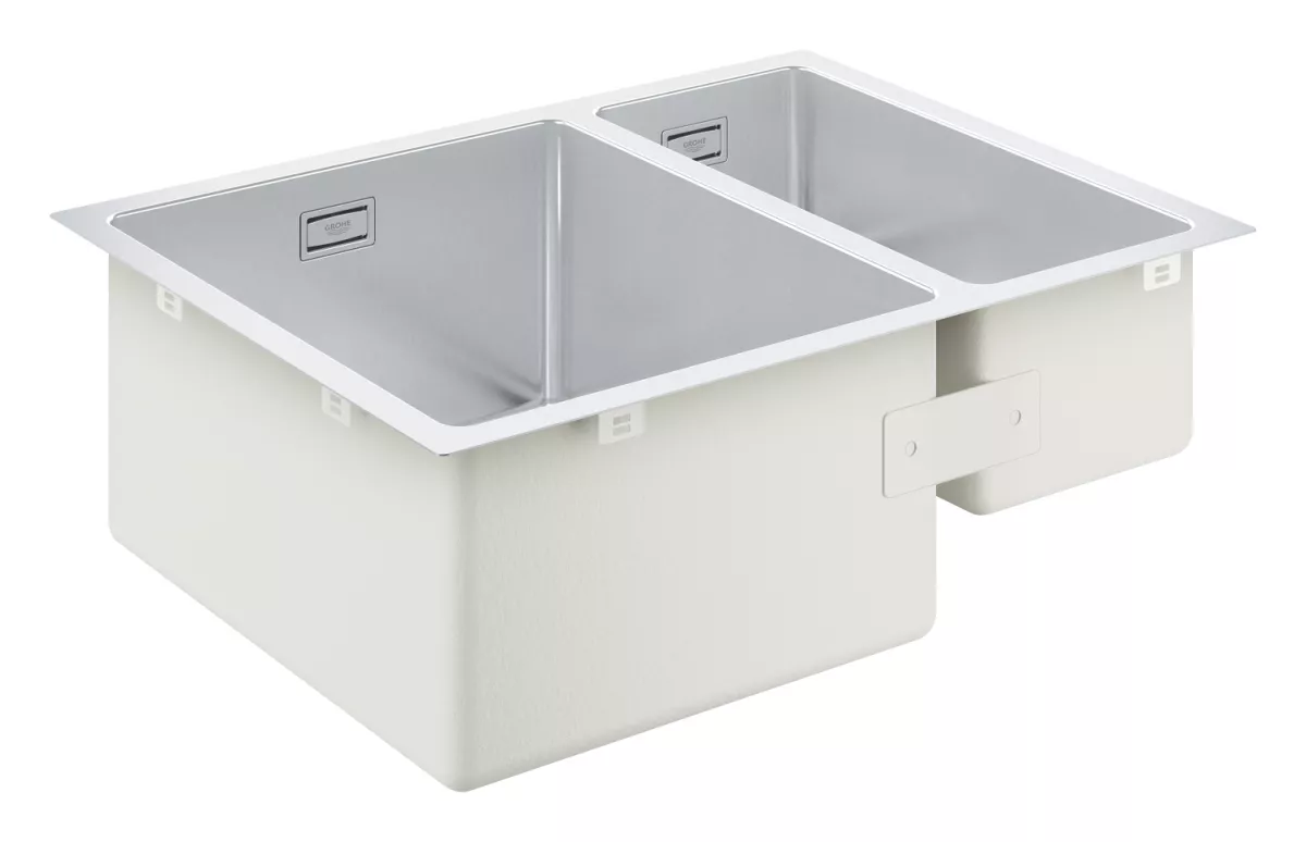 Chiuveta de bucatarie Grohe 31577SD1, K700, 585 x 440 mm, montare in blat, 2 cuve, sistem de scurgere, otel inoxidabil