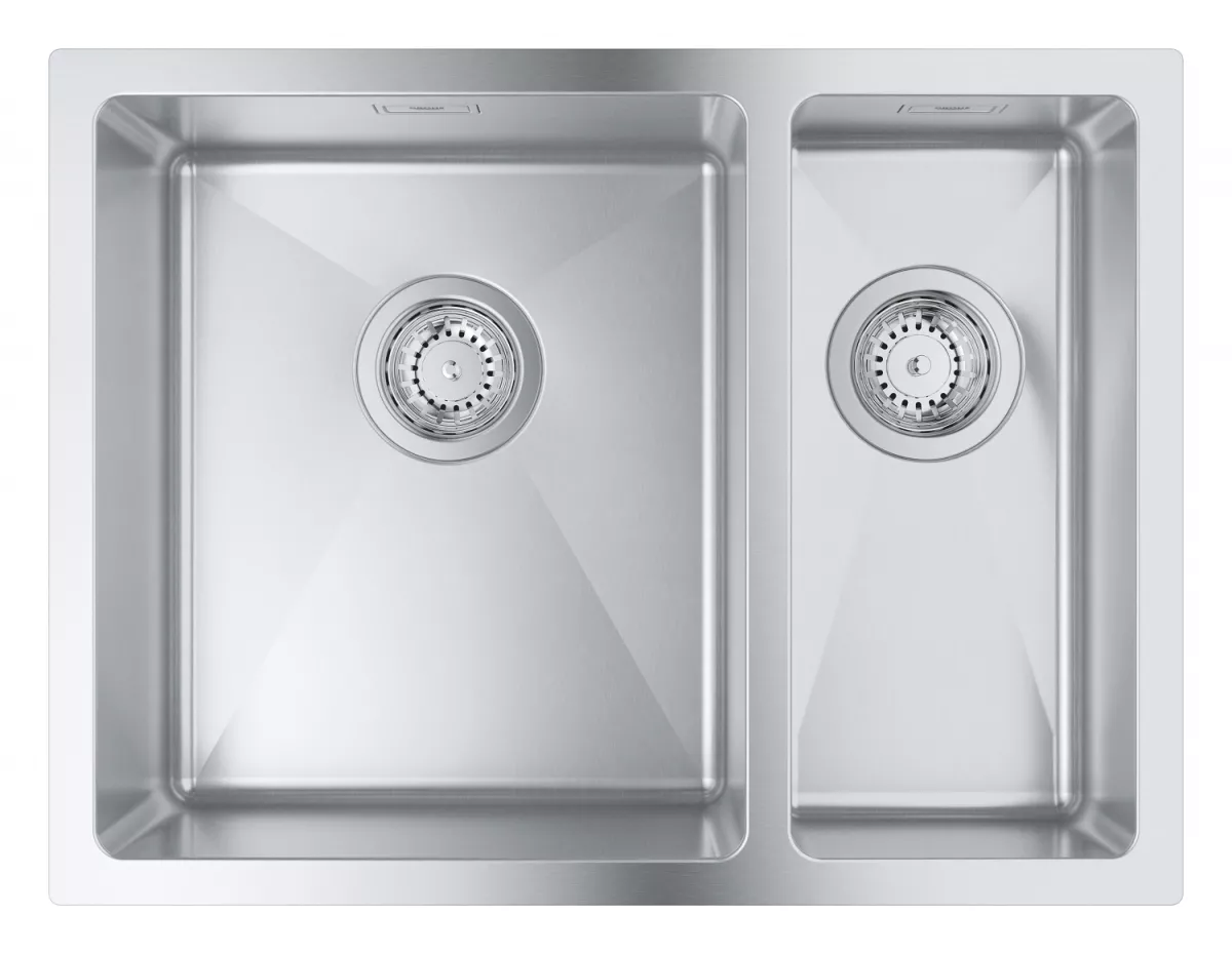 Chiuveta de bucatarie Grohe 31577SD1, K700, 585 x 440 mm, montare in blat, 2 cuve, sistem de scurgere, otel inoxidabil