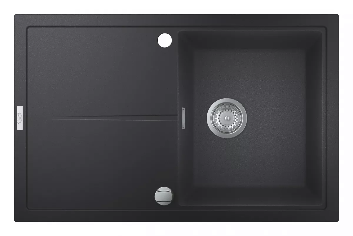 Chiuveta Quartz composite Grohe 31639AP0, K400, 780 x 500 mm, reversibil, montare pe blat, evacuare automata