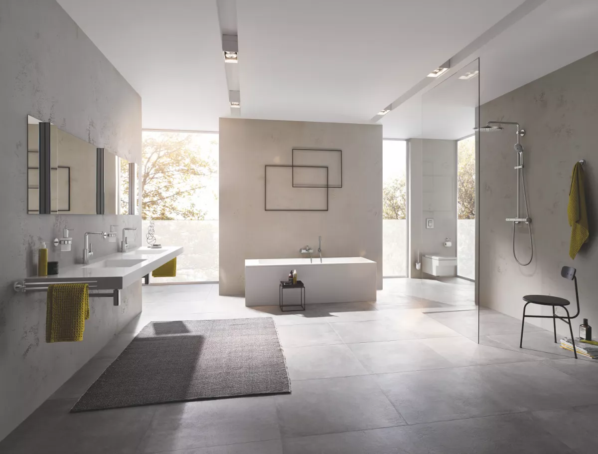Clapeta WC Grohe 38732DC0, Skate Cosmo, dubla, verticala, 197 x 156 mm, ABS, mat, otel satinat