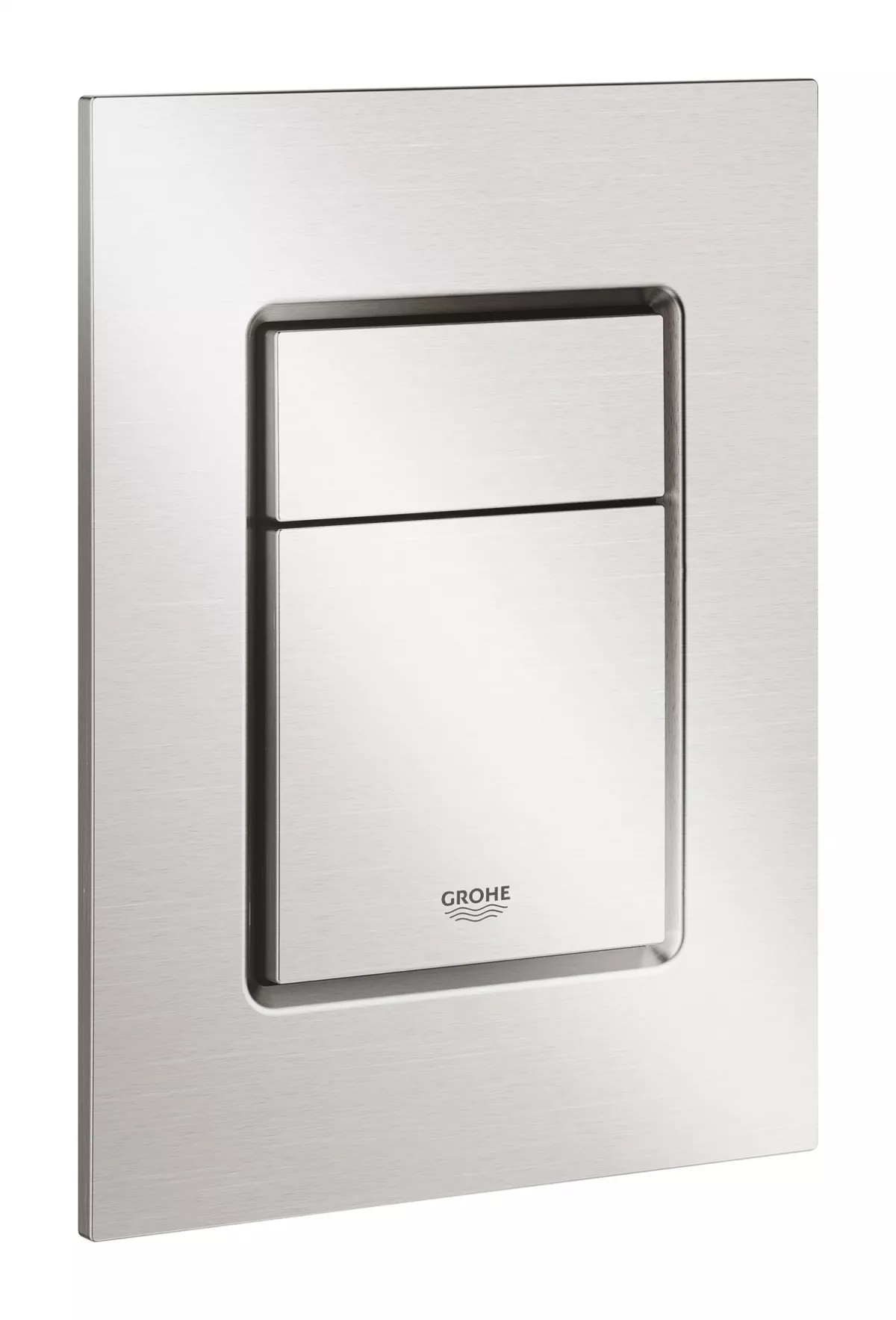 Clapeta WC Grohe 37535DC0, Skate Cosmo S, dubla, verticala, 172 x 130 mm, ABS, mat, otel satinat