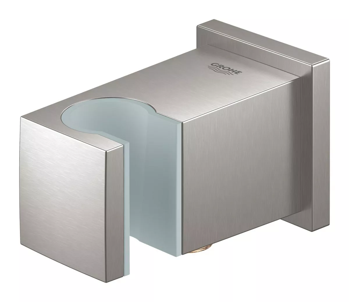 Cot iesie dus Grohe 26370DC0, Cube, 1/2'' x 1/2'', suport para, mat, otel satinat