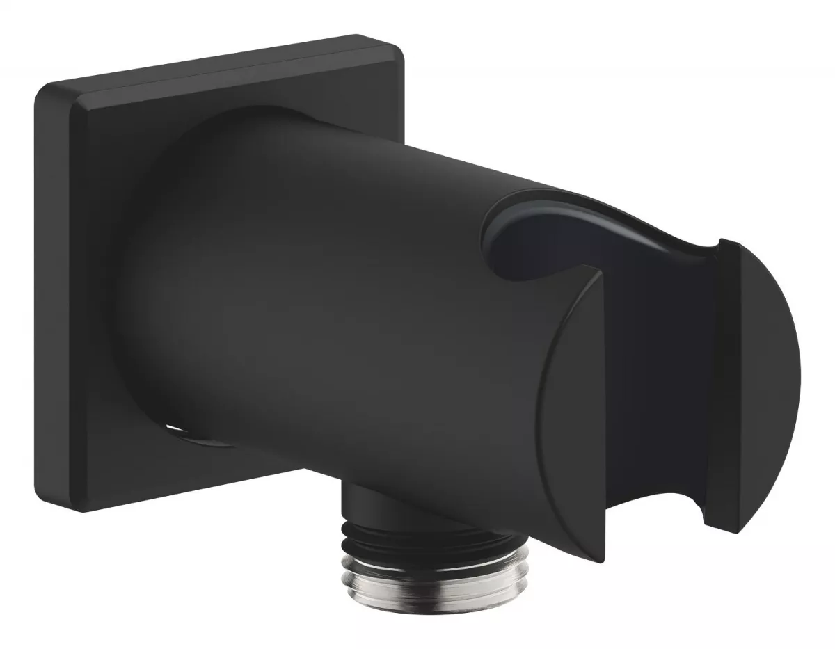 Cot iesire dus Grohe 26659KF0, Rainshower, 1/2'' x 1/2'', suport para, mat, negru