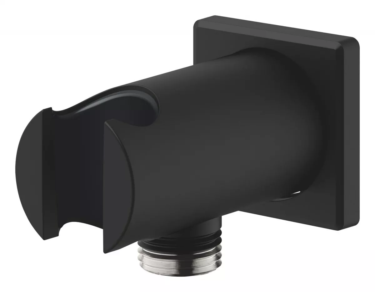 Cot iesire dus Grohe 26659KF0, Rainshower, 1/2'' x 1/2'', suport para, mat, negru