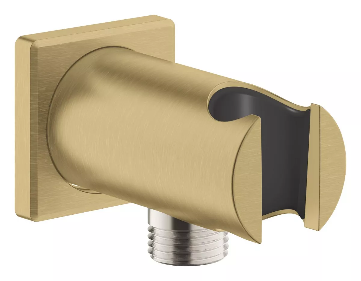 Cot iesire dus Grohe 26659GN0, Rainshower SoftSquare, 1/2'' x 1/2'', suport para, mat, auriu