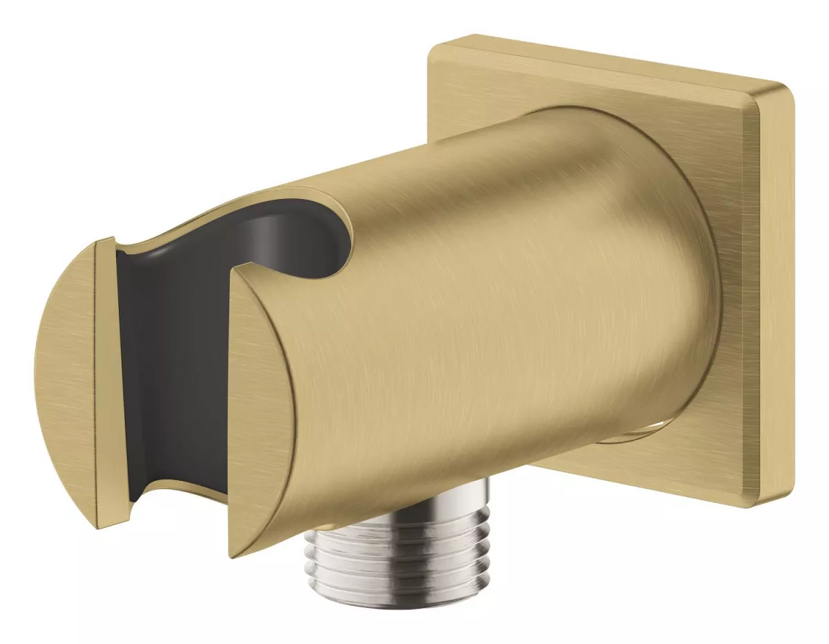 Cot iesire dus Grohe 26659GN0, Rainshower SoftSquare, 1/2'' x 1/2'', suport para, mat, auriu