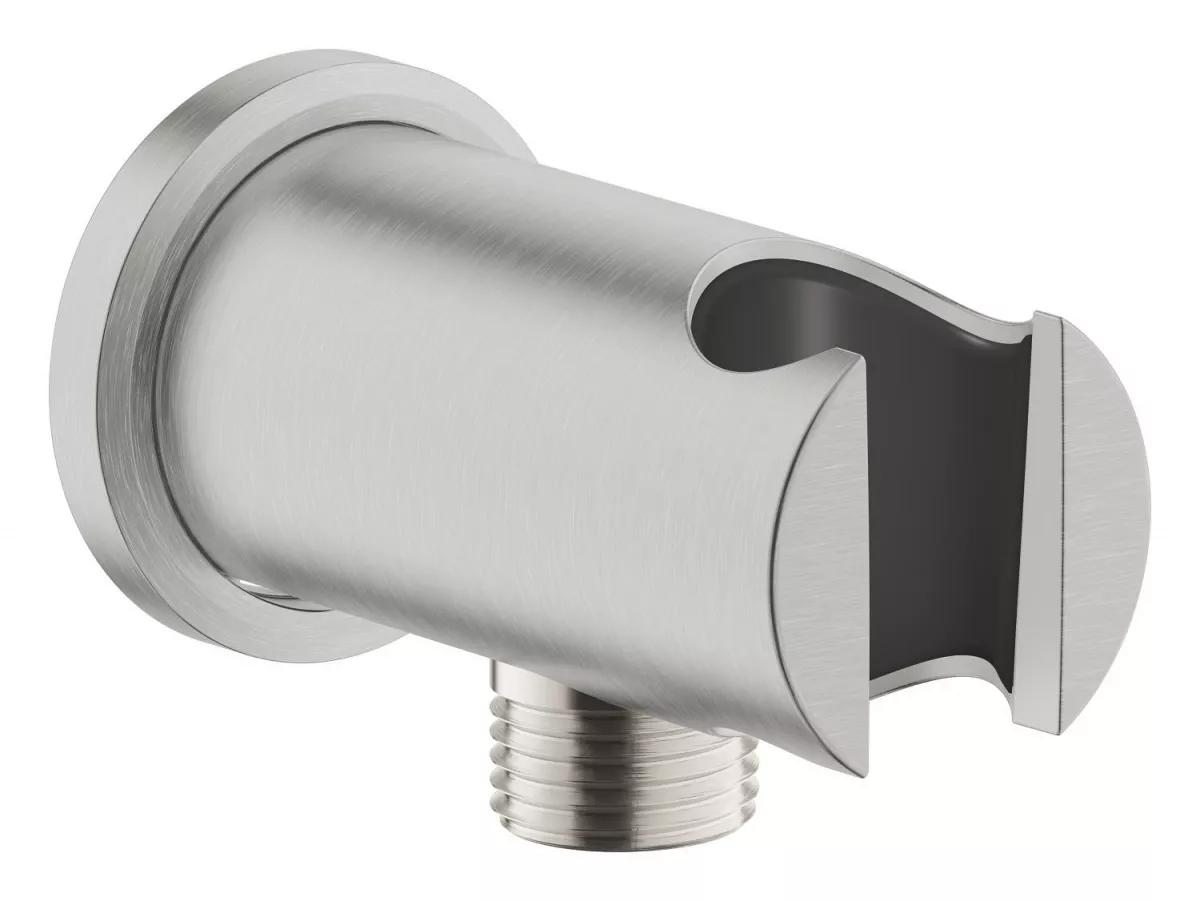 Cot iesire Grohe 26658DC0, Rainshower, 1/2'' x 1/2'', suport para, mat, otel satinat