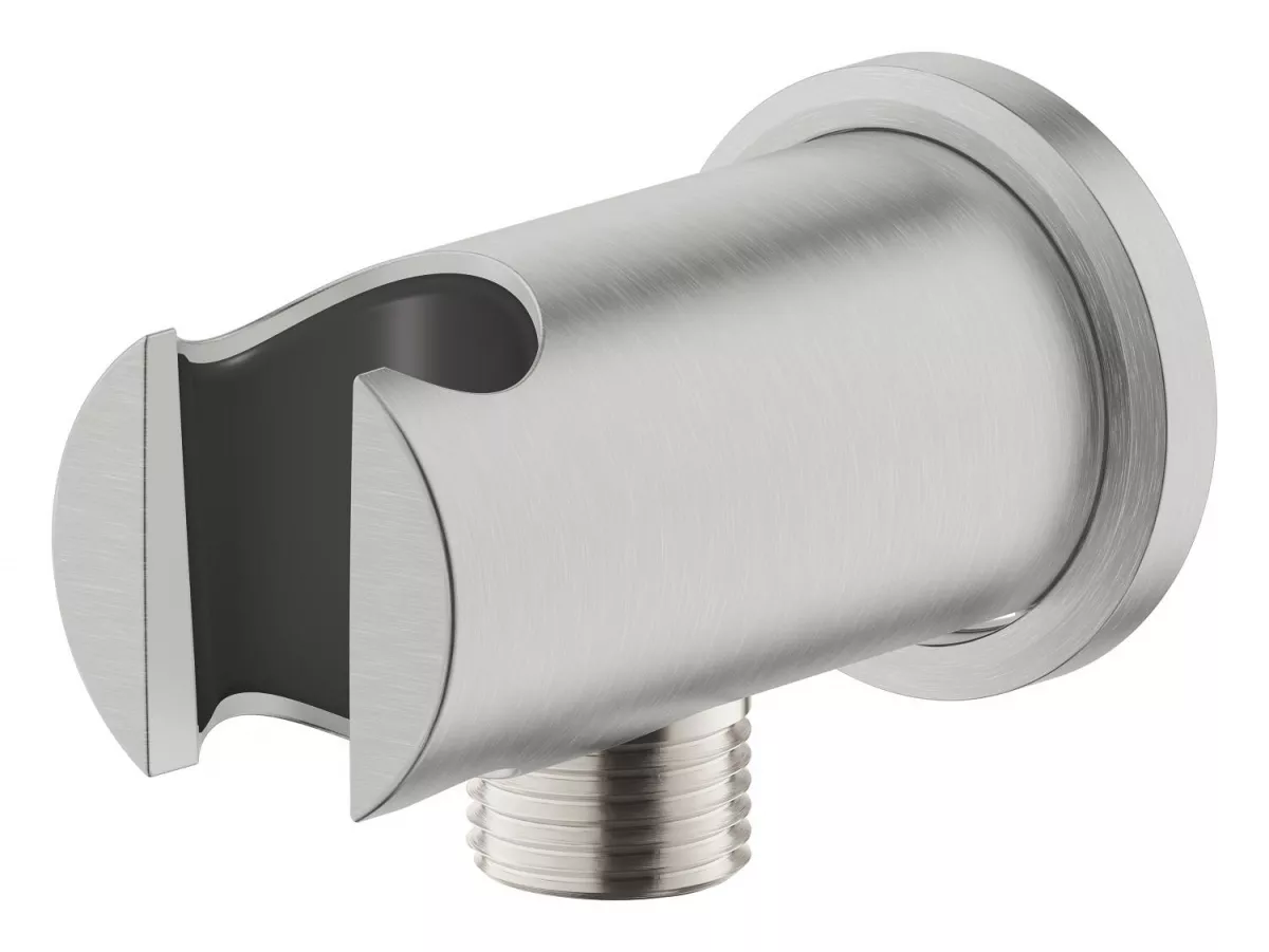 Cot iesire Grohe 26658DC0, Rainshower, 1/2'' x 1/2'', suport para, mat, otel satinat